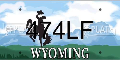 474LF Wyoming License Plate