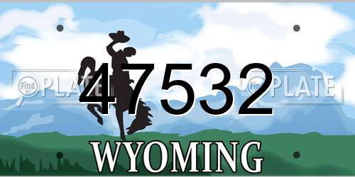 47532 Wyoming License Plate