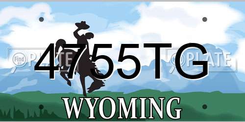 4755TG Wyoming License Plate