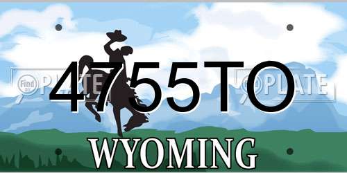 4755TO Wyoming License Plate