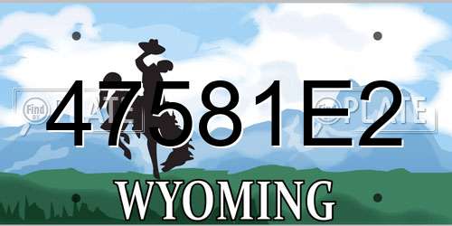 47581E2 Wyoming License Plate