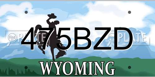 475BZD Wyoming License Plate