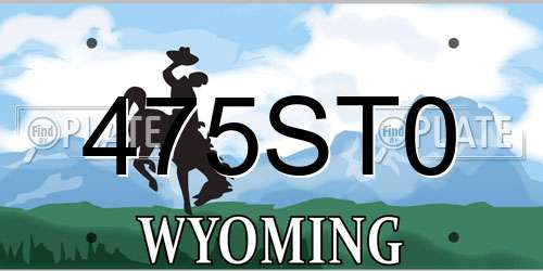 475ST0 Wyoming License Plate