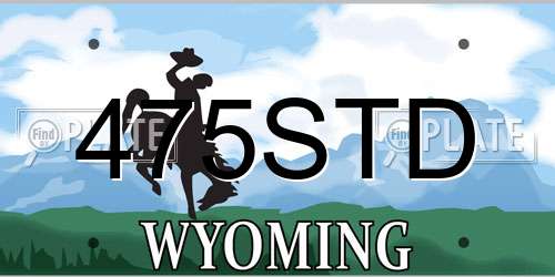 475STD Wyoming License Plate