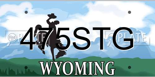 475STG Wyoming License Plate
