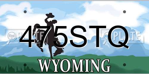 475STQ Wyoming License Plate