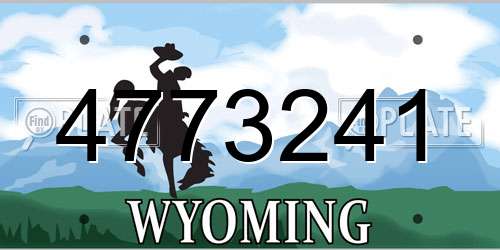 4773241 Wyoming License Plate