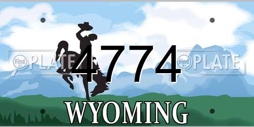 4774 Wyoming License Plate