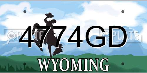 4774GD Wyoming License Plate