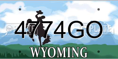 4774GO Wyoming License Plate