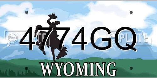 4774GQ Wyoming License Plate