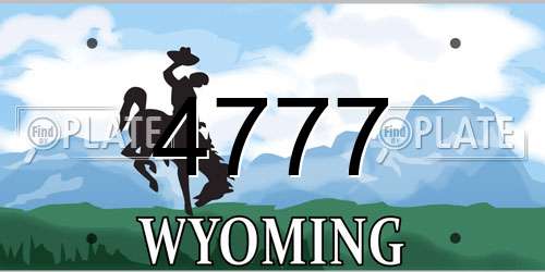 4777 Wyoming License Plate