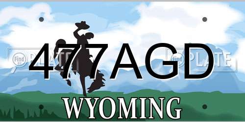 477AGD Wyoming License Plate