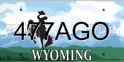 477AGO Wyoming License Plate