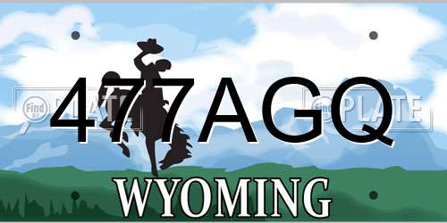 477AGQ Wyoming License Plate