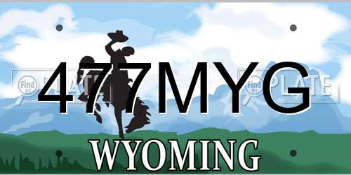 477MYG Wyoming License Plate