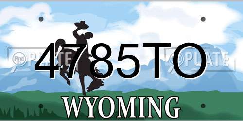 4785TO Wyoming License Plate