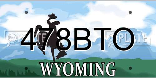 478BTO Wyoming License Plate