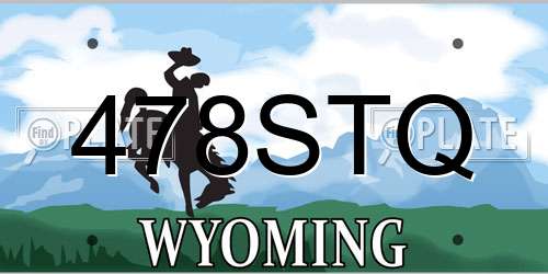 478STQ Wyoming License Plate