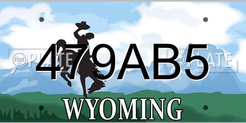 479AB5 Wyoming License Plate