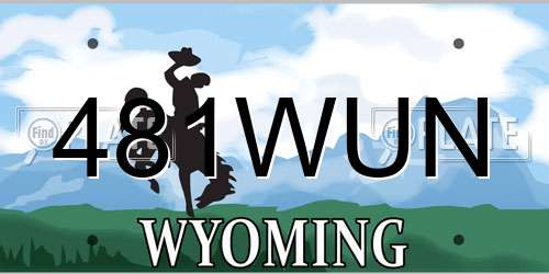 481WUN Wyoming License Plate