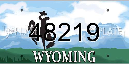 48219 Wyoming License Plate