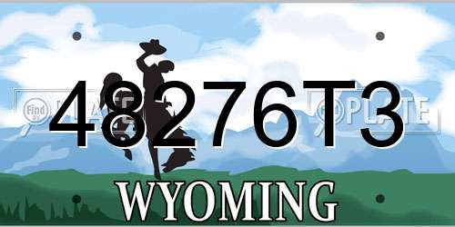 48276T3 Wyoming License Plate