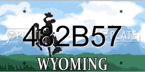 482B57 Wyoming License Plate