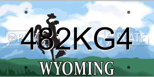 482KG4 Wyoming License Plate