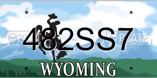 482SS7 Wyoming License Plate