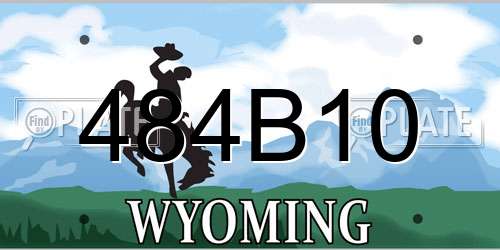 484B10 Wyoming License Plate