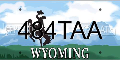 484TAA Wyoming License Plate