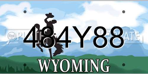 484Y88 Wyoming License Plate