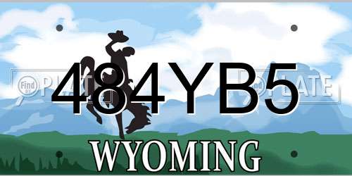 484YB5 Wyoming License Plate