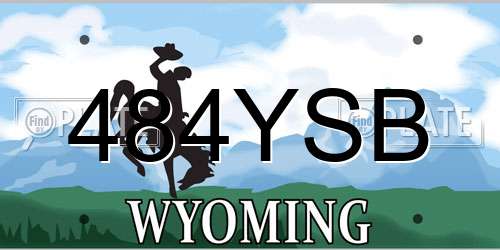 484YSB Wyoming License Plate