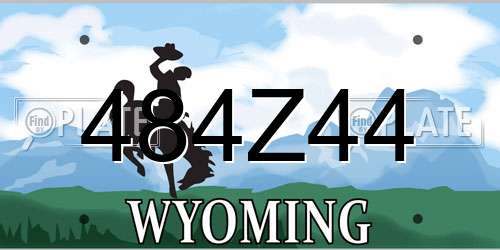 484Z44 Wyoming License Plate