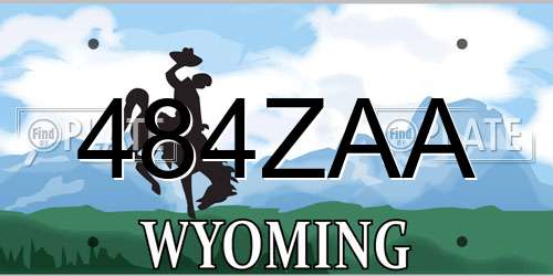 484ZAA Wyoming License Plate
