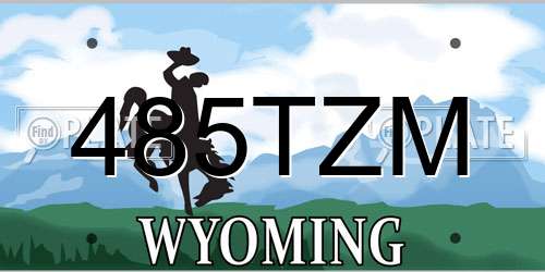 485TZM Wyoming License Plate