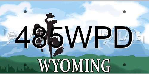 485WPD Wyoming License Plate