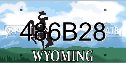 486B28 Wyoming License Plate