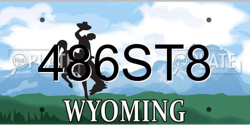 486ST8 Wyoming License Plate