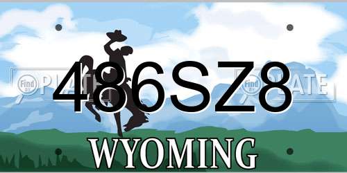 486SZ8 Wyoming License Plate