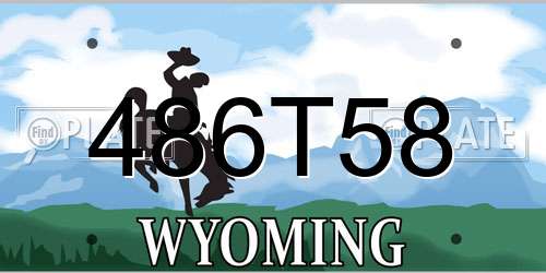 486T58 Wyoming License Plate
