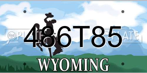486T85 Wyoming License Plate