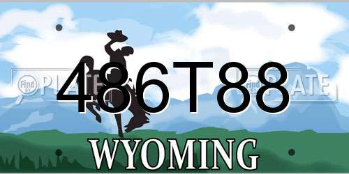 486T88 Wyoming License Plate