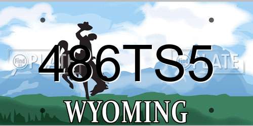 486TS5 Wyoming License Plate