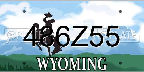 486Z55 Wyoming License Plate