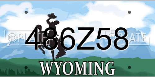 486Z58 Wyoming License Plate