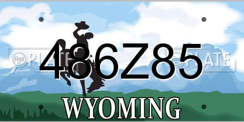 486Z85 Wyoming License Plate