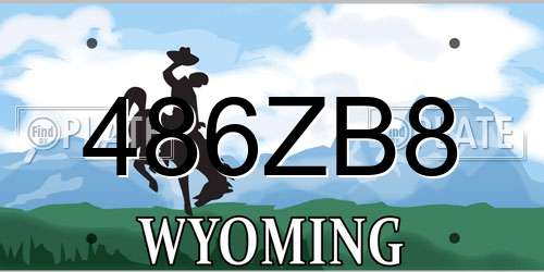 486ZB8 Wyoming License Plate